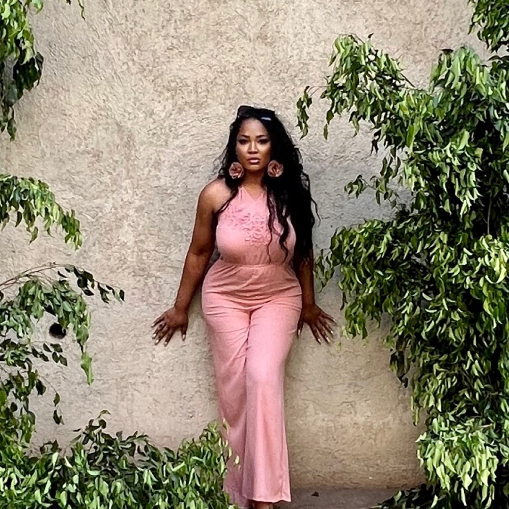 Soft Rose Halter Jumpsuit L